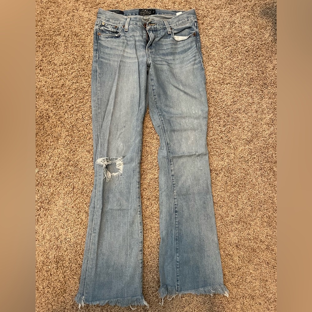 Ripped boot cut jeans